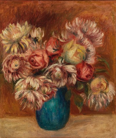 Blumen in einer grünen Vase von Pierre Auguste Renoir